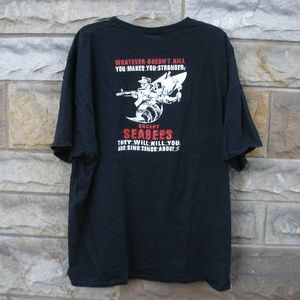 Seabees Back Design T-Shirt Size 3XL
